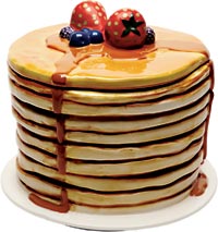 cookie jar shaped like a stack of pancakes